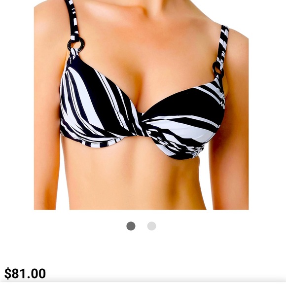 NWT Bleu Rod Beattie black & white size 6 padded push up bikini top size 6 - Picture 1 of 5